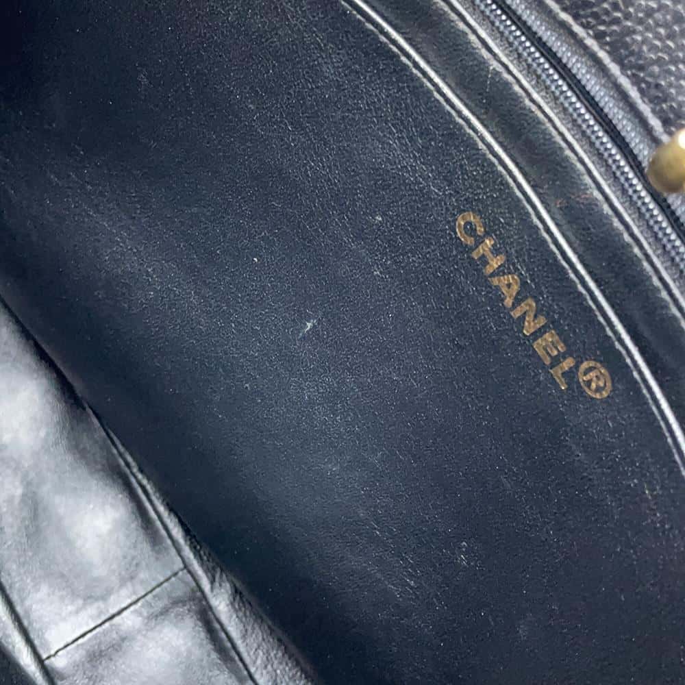 CHANEL Matelasse Chain Tote Black Caviar Leather