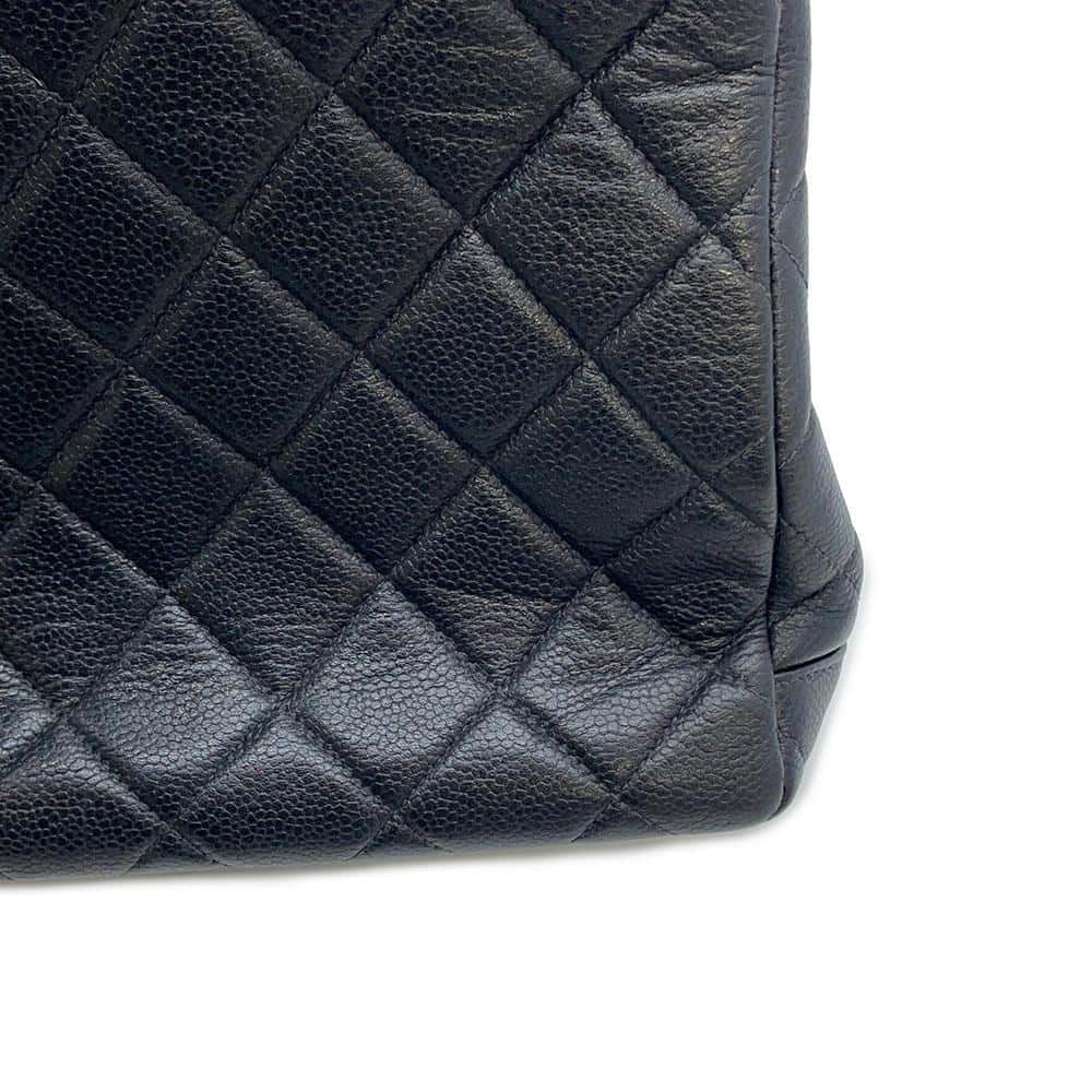 CHANEL Matelasse Chain Tote Black Caviar Leather