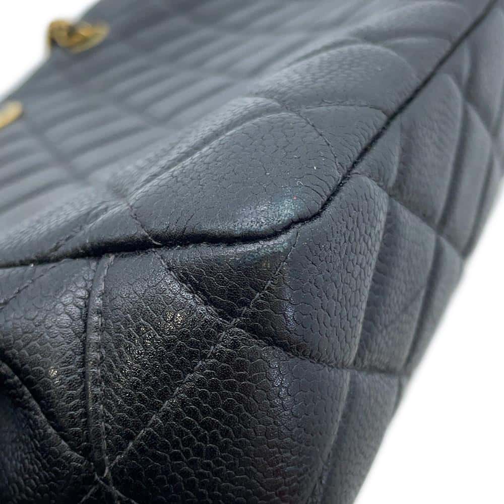 CHANEL Matelasse Chain Tote Black Caviar Leather