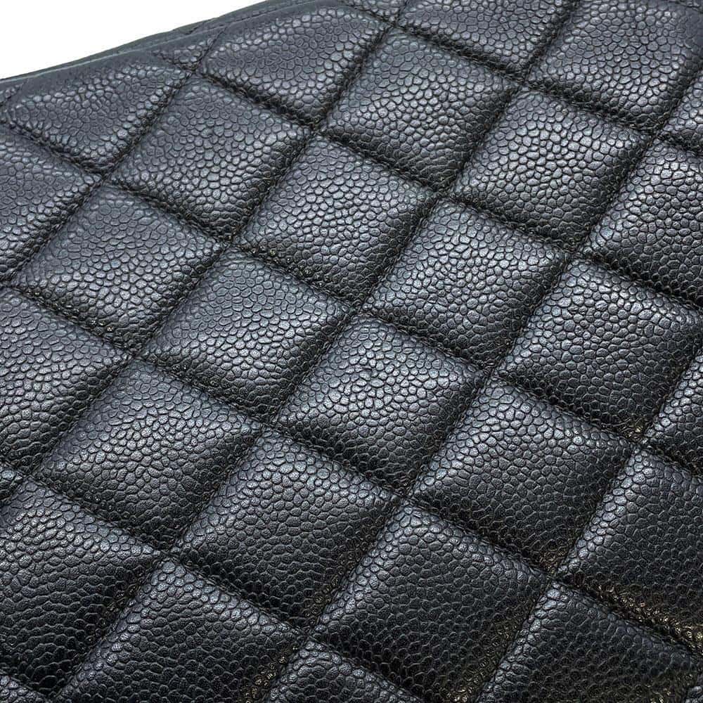 CHANEL Matelasse Chain Tote Black Caviar Leather