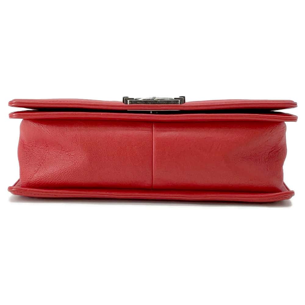 CHANEL Boy Chanel ChainShoulder Studded RedA67086 Vintage calf Size 25