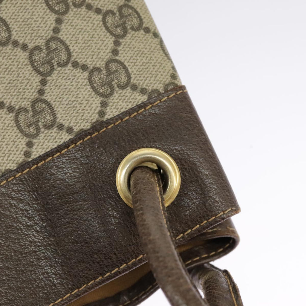 GUCCI GG Supreme Web Sherry Line Hand Bag PVC Beige Green Red 98868