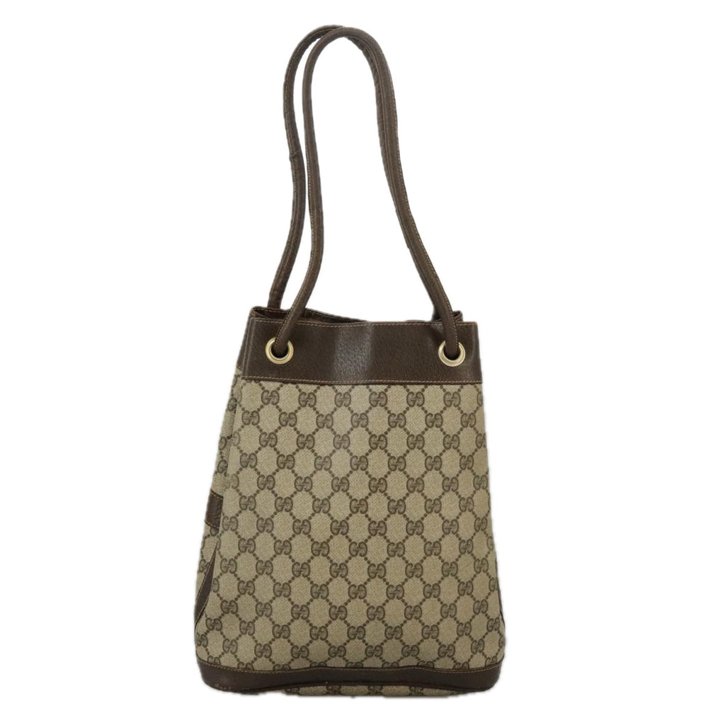 GUCCI GG Supreme Web Sherry Line Hand Bag PVC Beige Green Red 98868