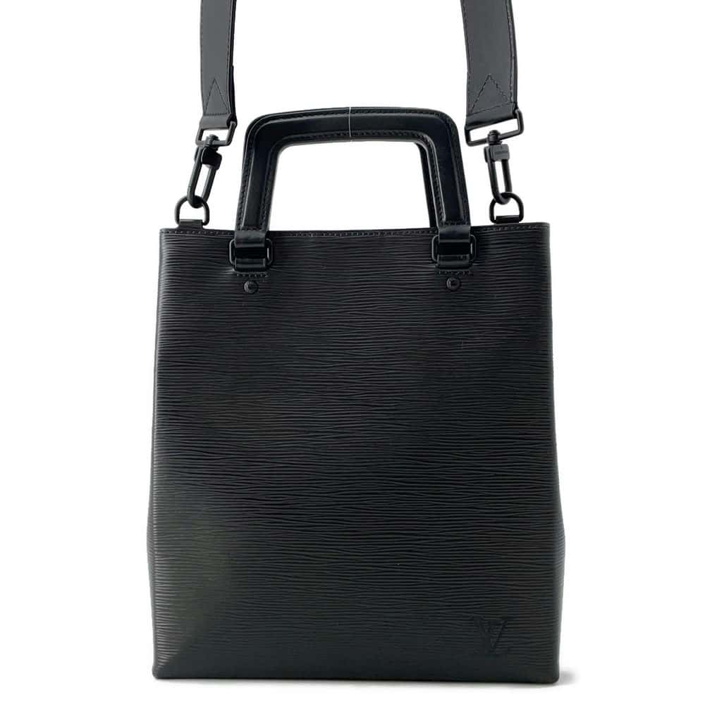 LOUIS VUITTON Sac Plat Fold Noir M58497 Epi Leather