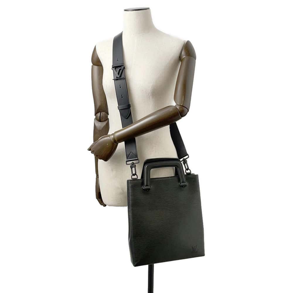 LOUIS VUITTON Sac Plat Fold Noir M58497 Epi Leather