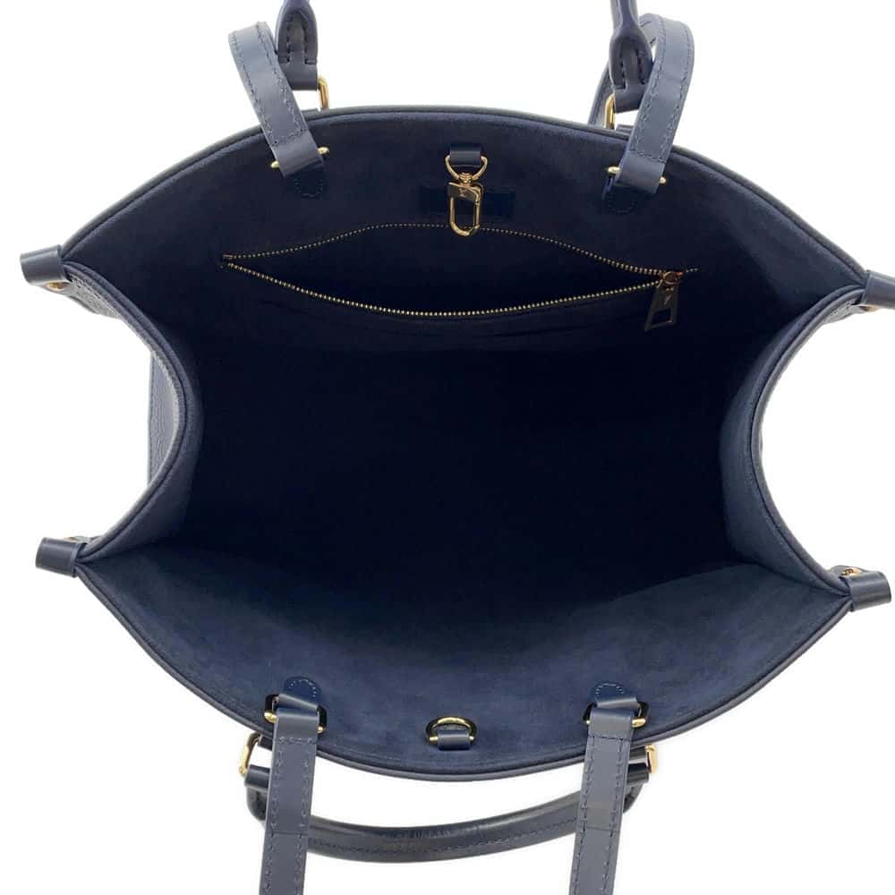 LOUIS VUITTON Onthego MM Navy Blue M24834 Calf Leather Nautical Size MM