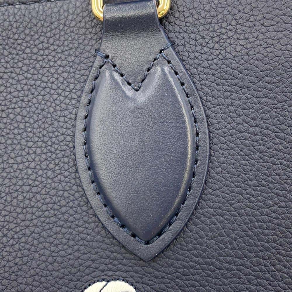 LOUIS VUITTON Onthego MM Navy Blue M24834 Calf Leather Nautical Size MM