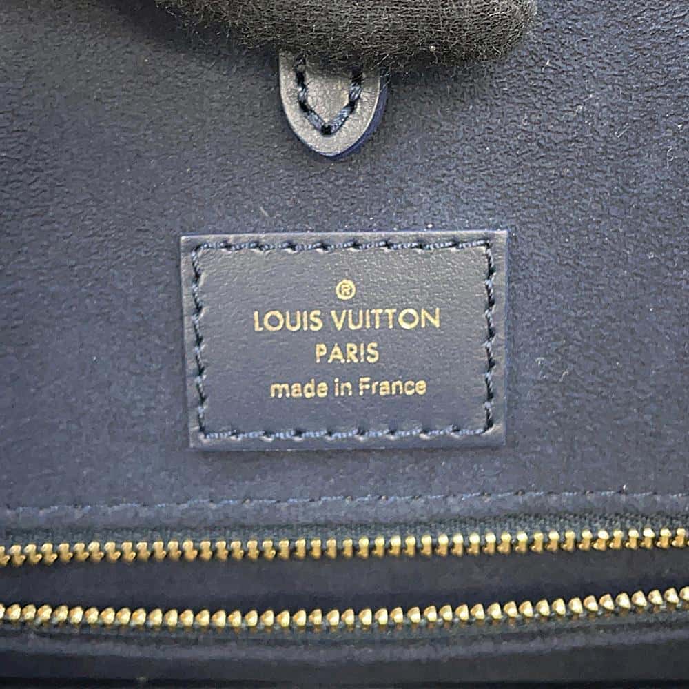 LOUIS VUITTON Onthego MM Navy Blue M24834 Calf Leather Nautical Size MM