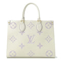 LOUIS VUITTON Onthego Latte White/Lilac M23937 Monogram Empreinte Leather Size MM