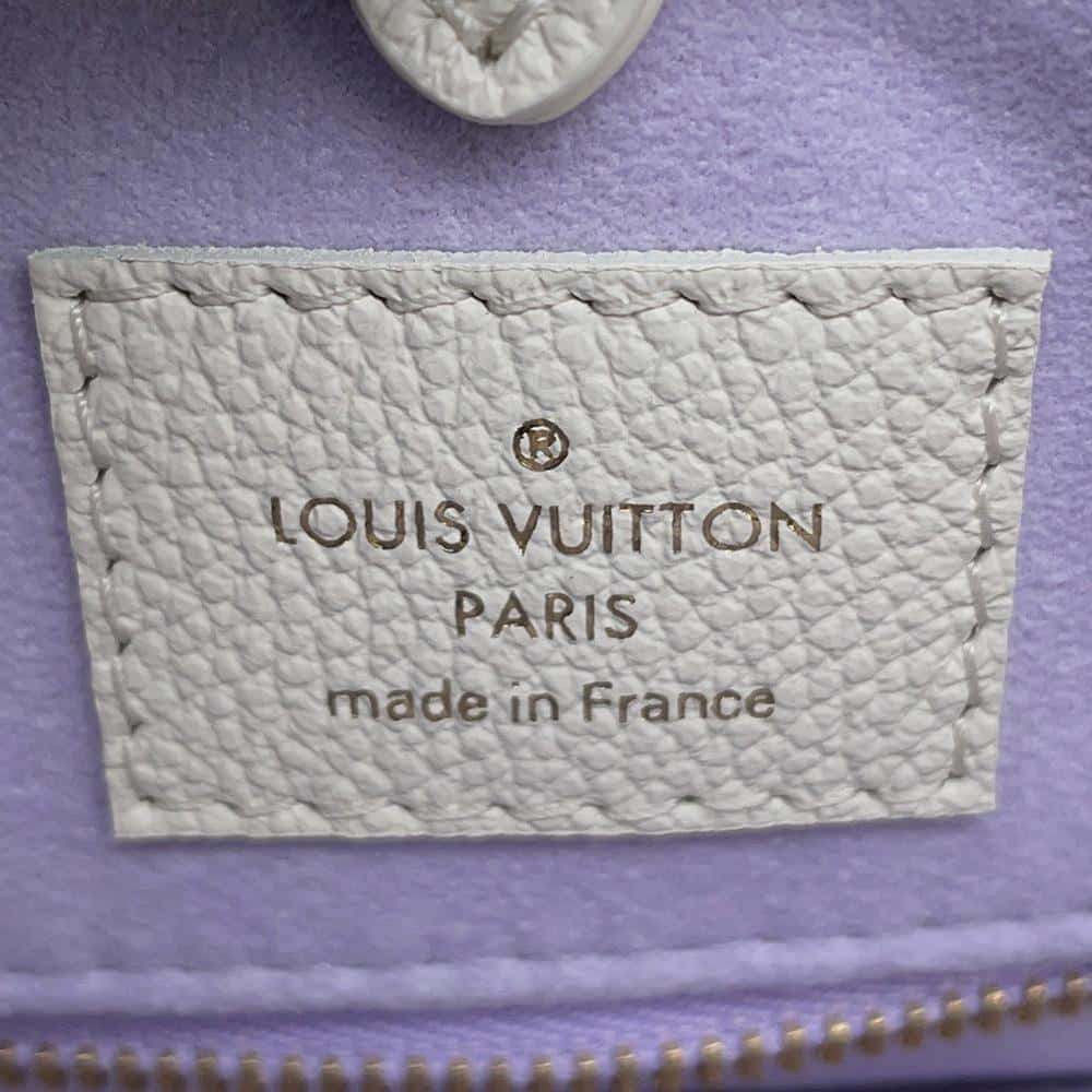LOUIS VUITTON Onthego Latte White/Lilac M23937 Monogram Empreinte Leather Size MM