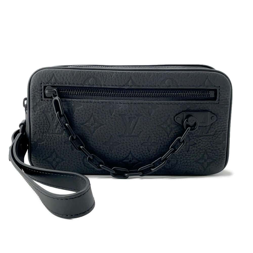 LOUIS VUITTON Pochette Volga Noir M55703 Monogram Empreinte Leather