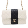 CHANEL Mini Matelasse ChainShoulder Bag Black/WhiteA69900 Lambskin Size 20