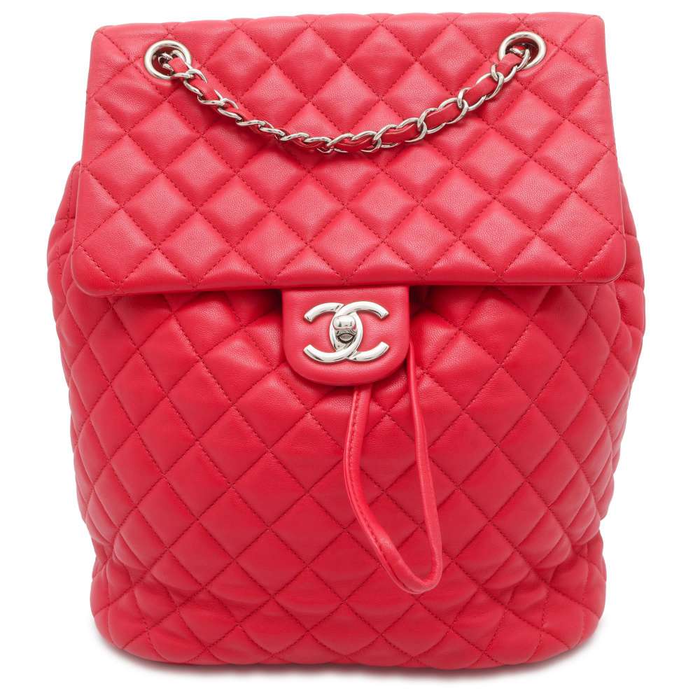 CHANEL Matelasse Urban Spirit Backpack RedA91122 Lambskin Size Large