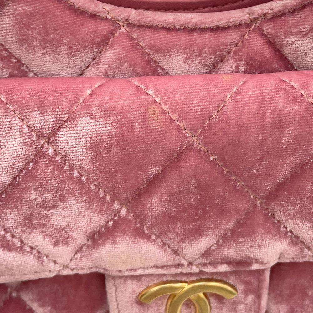 CHANEL Hobo Bag PinkAS4323 Velour Leather Size Small