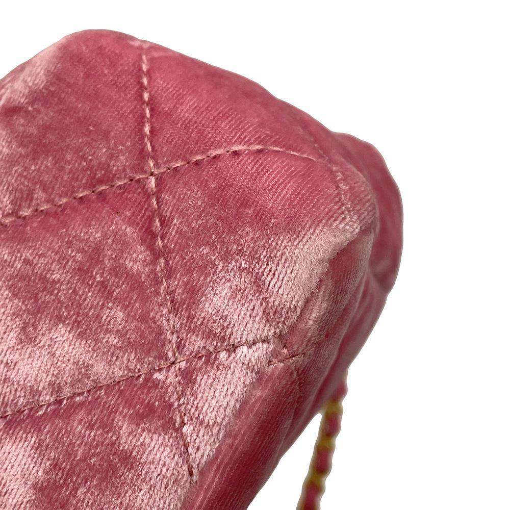 CHANEL Hobo Bag PinkAS4323 Velour Leather Size Small