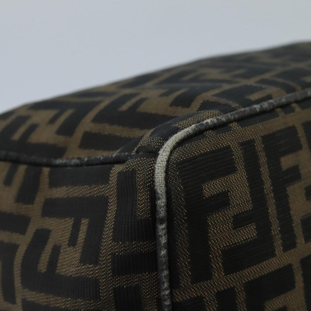 FENDI Zucca Canvas Vanity Pouch Brown Black Gold 98904
