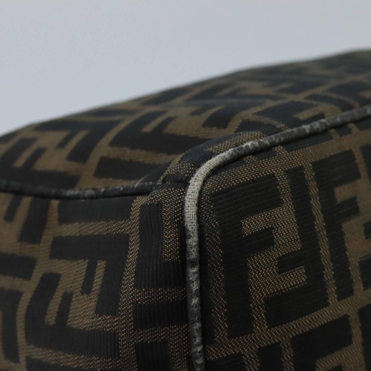 FENDI Zucca Canvas Vanity Pouch Brown Black Gold 98904