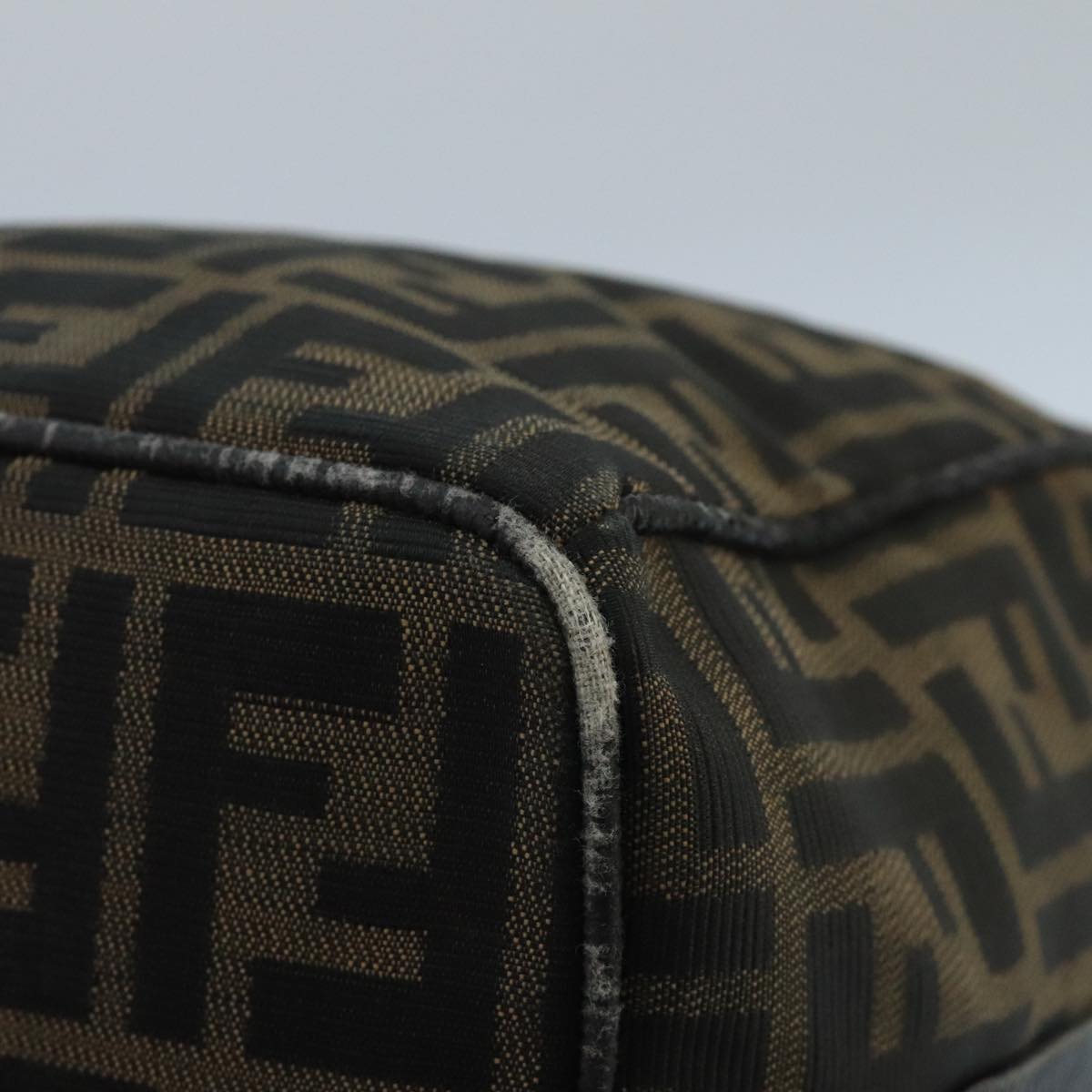 FENDI Zucca Canvas Vanity Pouch Brown Black Gold 98904