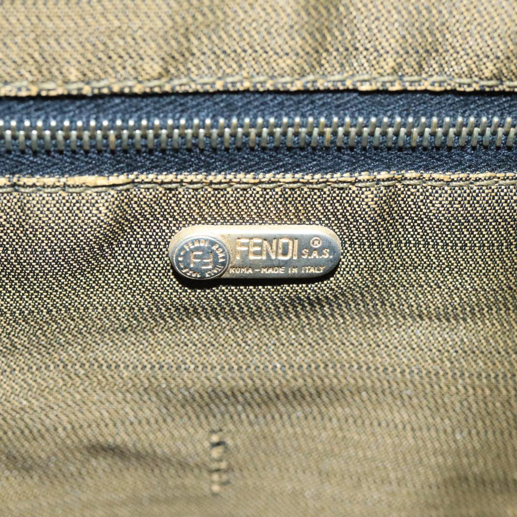 FENDI Zucca Canvas Vanity Pouch Brown Black Gold 98904