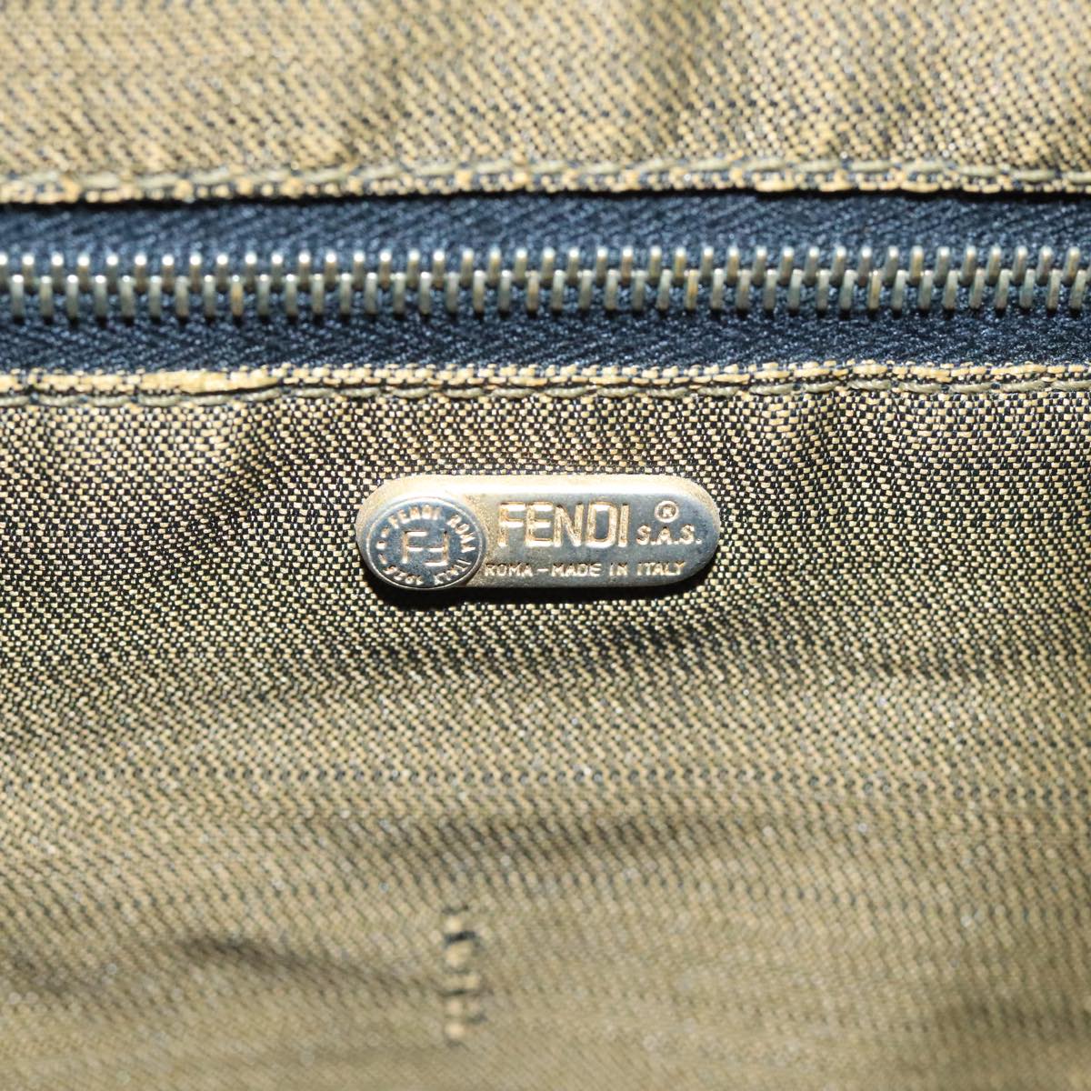 FENDI Zucca Canvas Vanity Pouch Brown Black Gold 98904