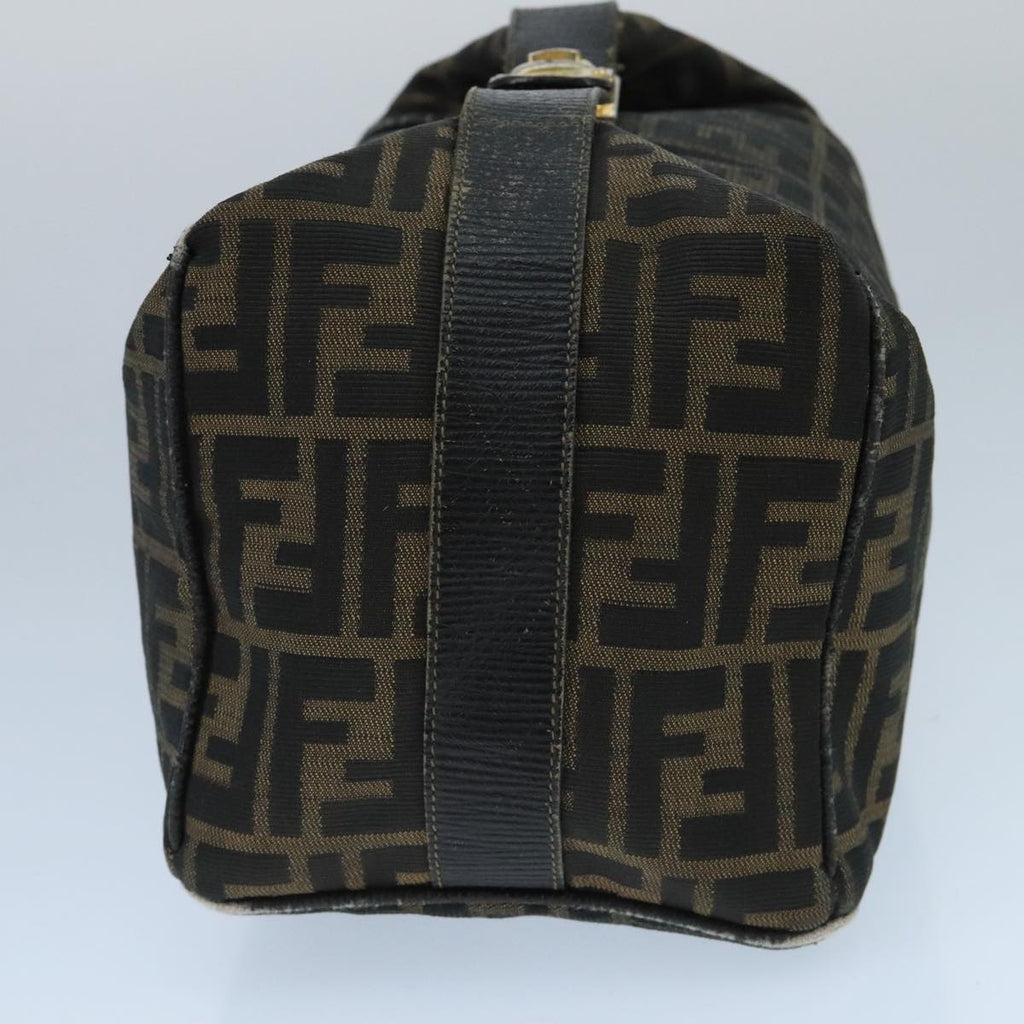FENDI Zucca Canvas Vanity Pouch Brown Black Gold 98904