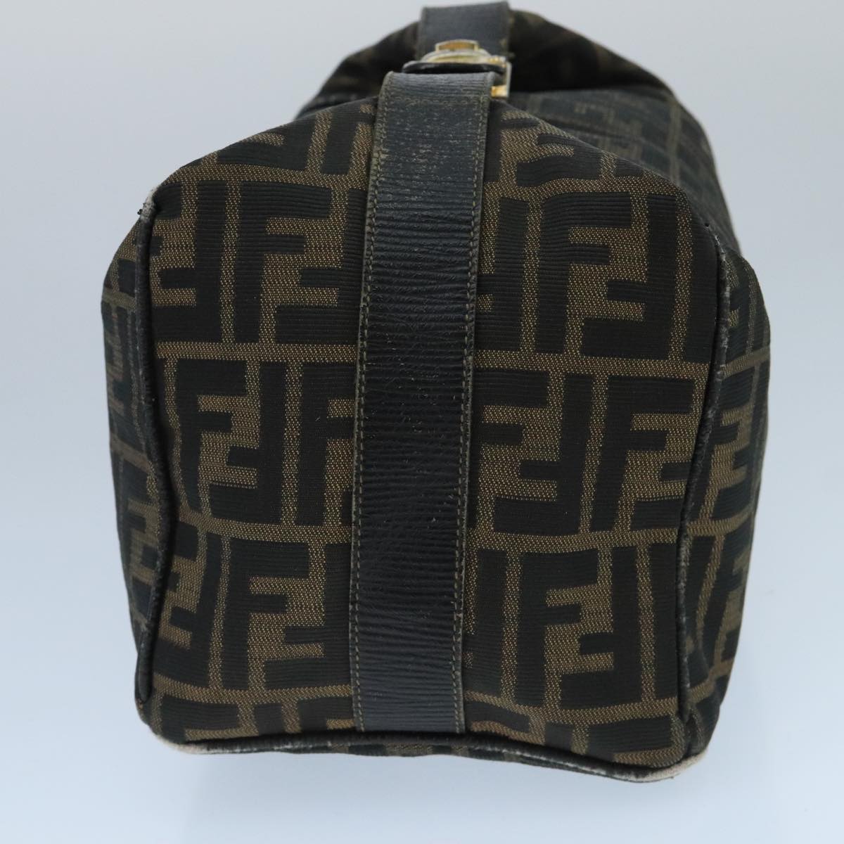 FENDI Zucca Canvas Vanity Pouch Brown Black Gold 98904
