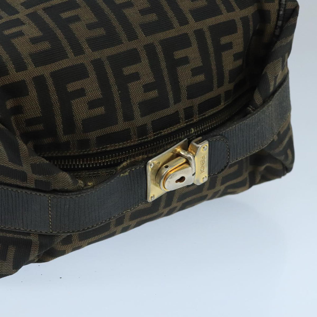 FENDI Zucca Canvas Vanity Pouch Brown Black Gold 98904