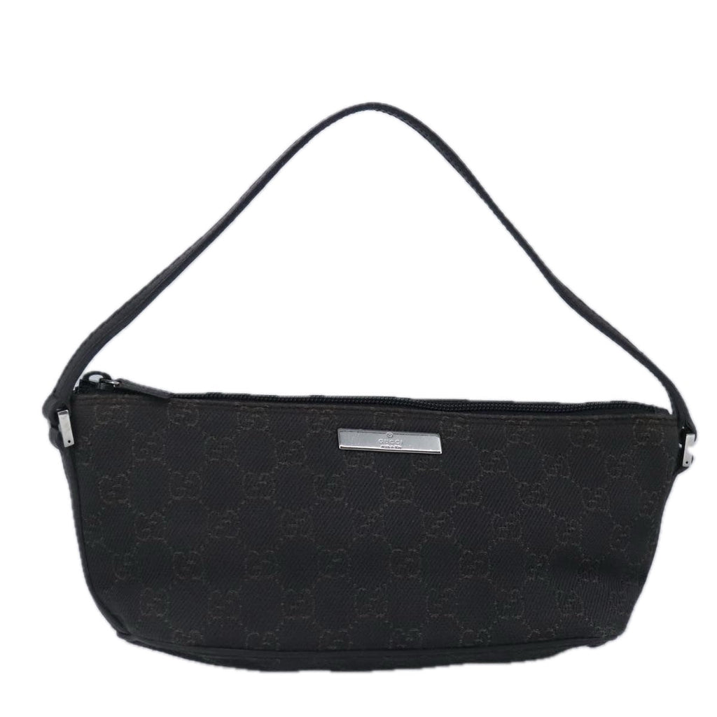 GUCCI GG Canvas Pouch Brown Silver 07198 98923
