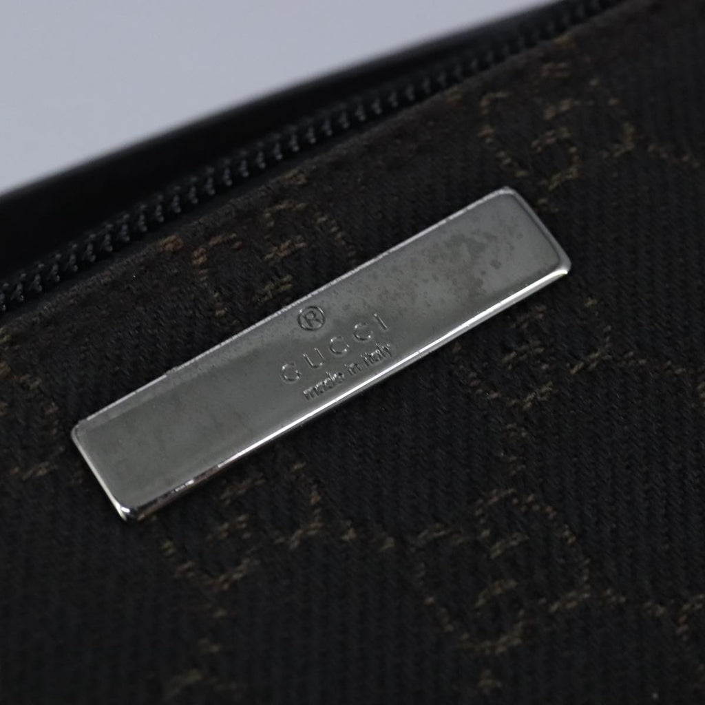 GUCCI GG Canvas Pouch Brown Silver 07198 98923