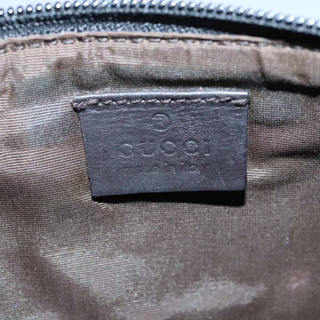 GUCCI GG Canvas Pouch Brown Silver 07198 98923