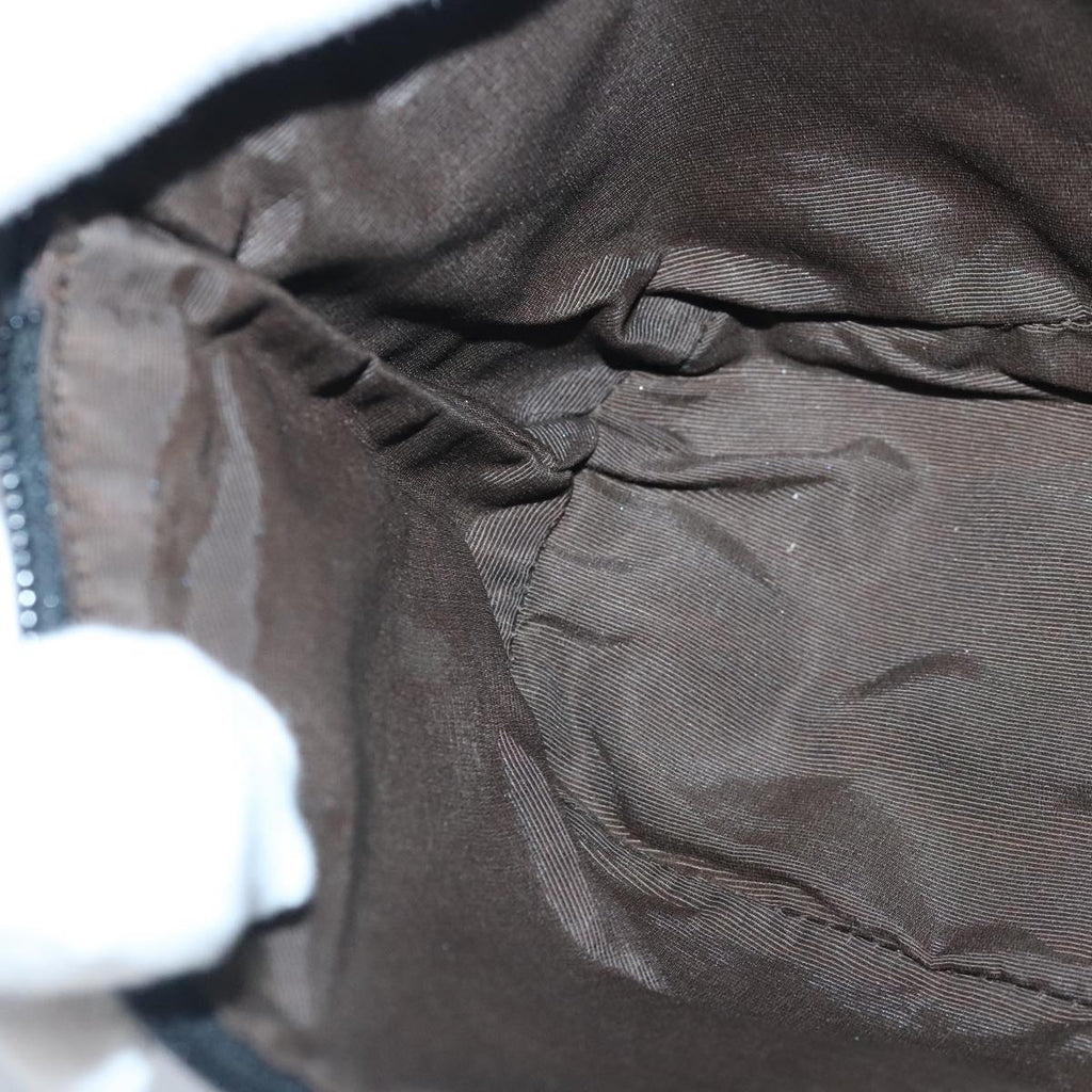 GUCCI GG Canvas Pouch Brown Silver 07198 98923