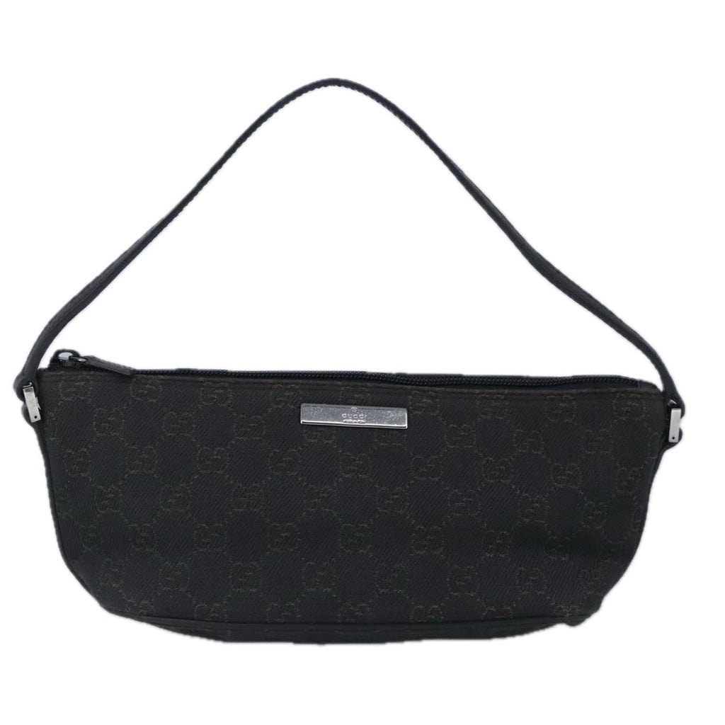 GUCCI GG Canvas Pouch Brown Silver 07198 98923
