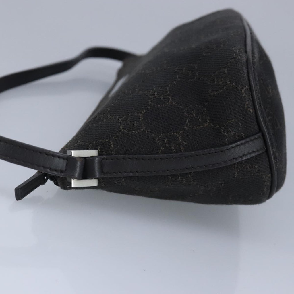 GUCCI GG Canvas Pouch Brown Silver 07198 98923