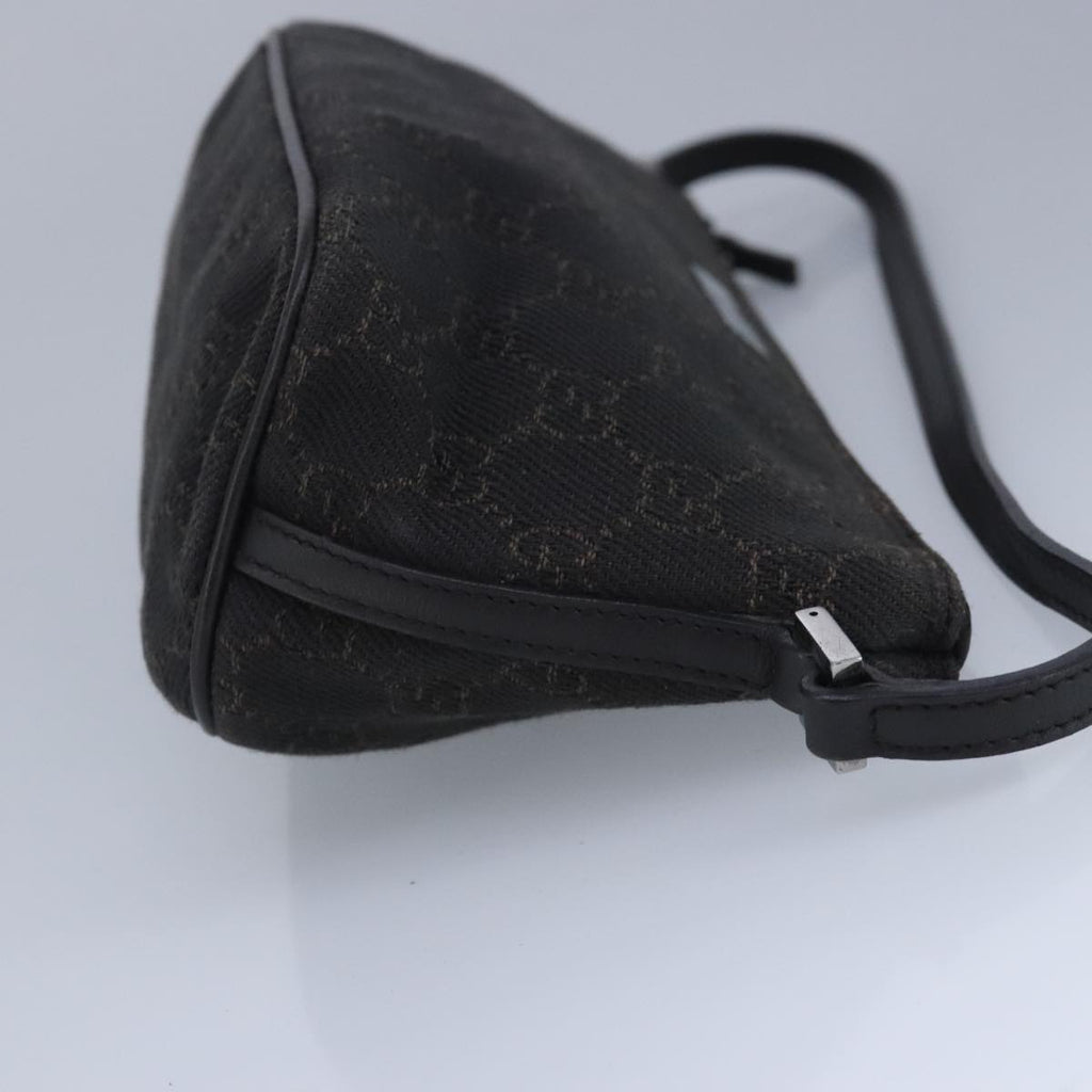 GUCCI GG Canvas Pouch Brown Silver 07198 98923