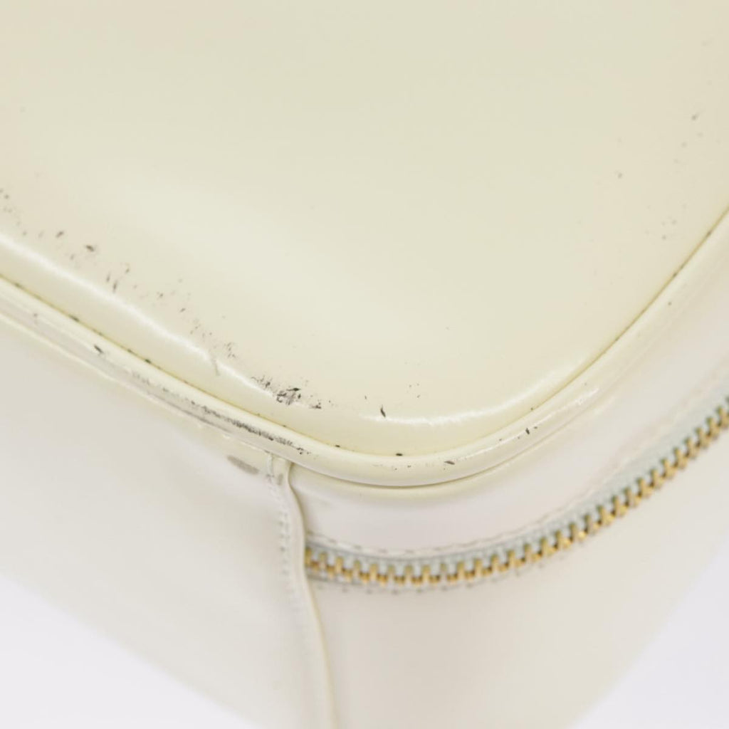 GUCCI Hand Bag Patent leather 2way Cream Gold 98924