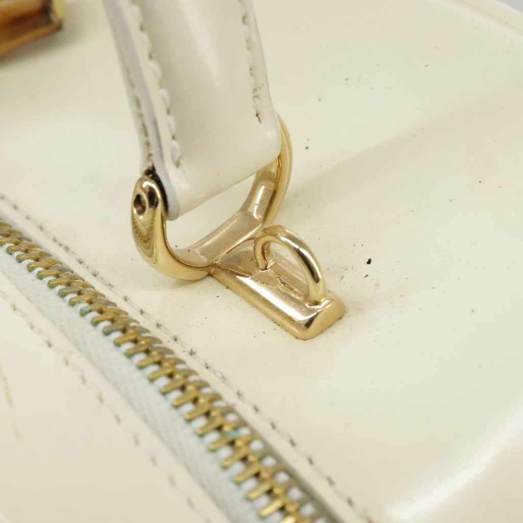 GUCCI Hand Bag Patent leather 2way Cream Gold 98924