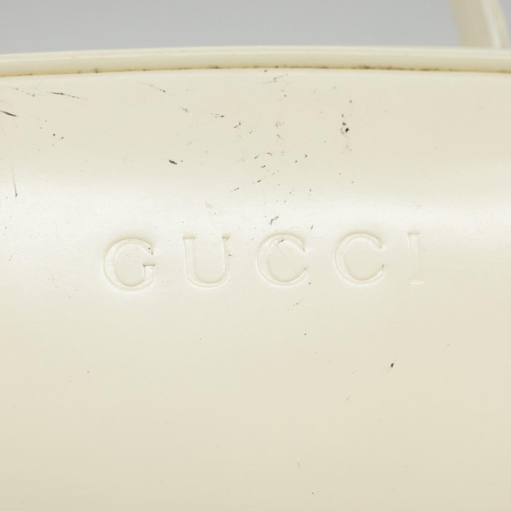 GUCCI Hand Bag Patent leather 2way Cream Gold 98924