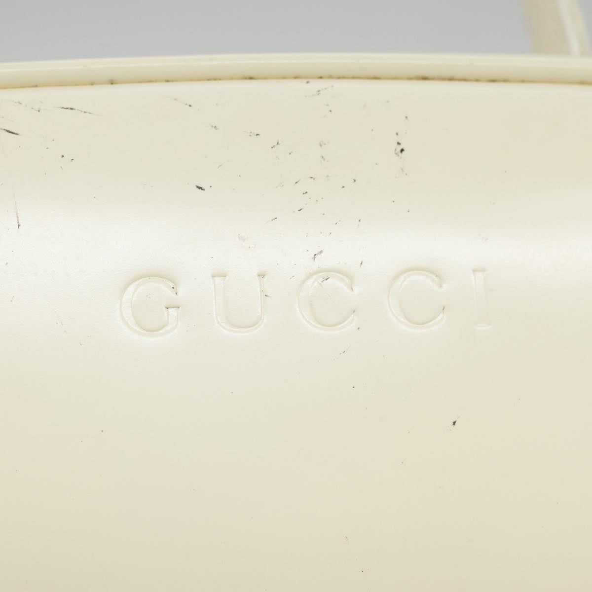 GUCCI Hand Bag Patent leather 2way Cream Gold 98924