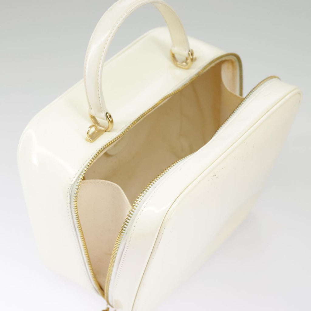 GUCCI Hand Bag Patent leather 2way Cream Gold 98924