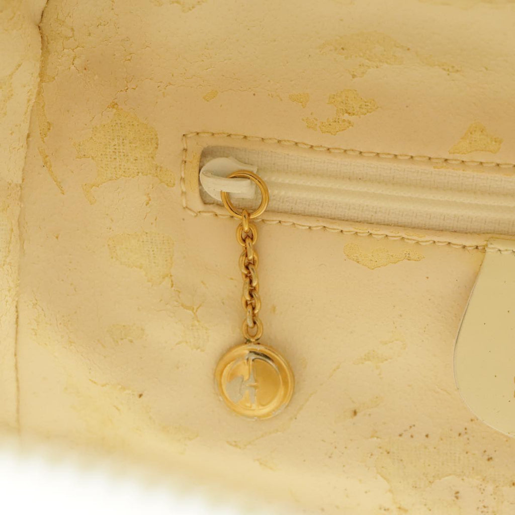 GUCCI Hand Bag Patent leather 2way Cream Gold 98924