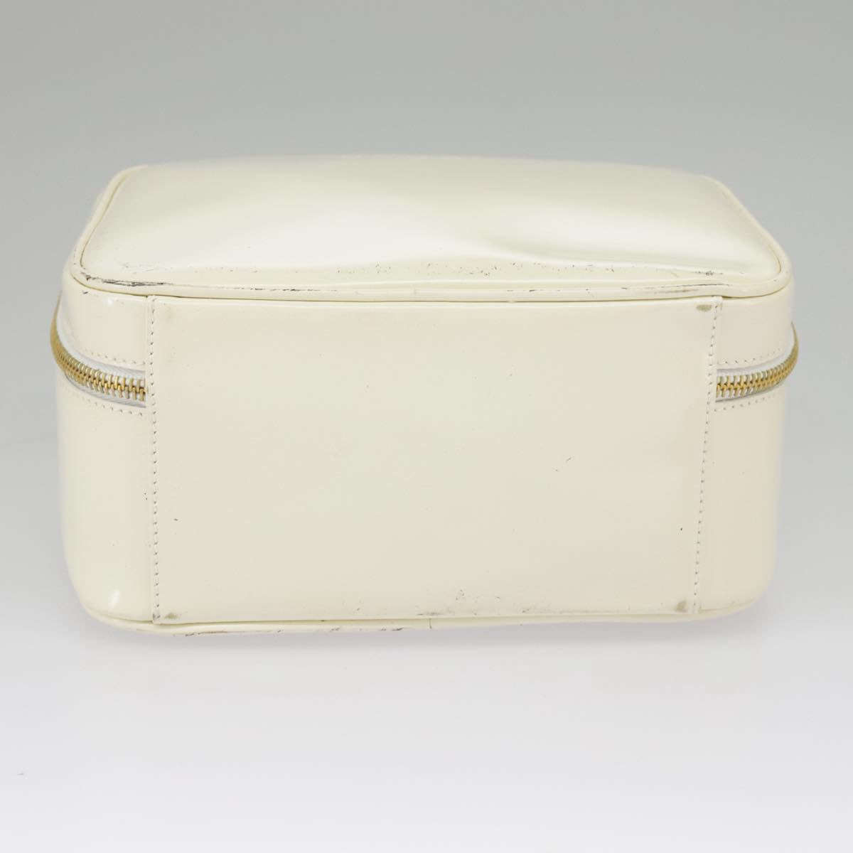 GUCCI Hand Bag Patent leather 2way Cream Gold 98924