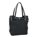 GUCCI GG Canvas Tote Bag Black Silver 107757 98925