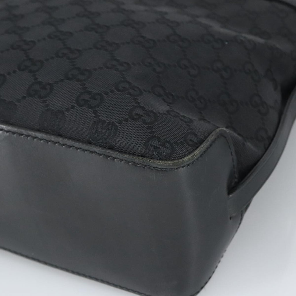 GUCCI GG Canvas Tote Bag Black Silver 107757 98925