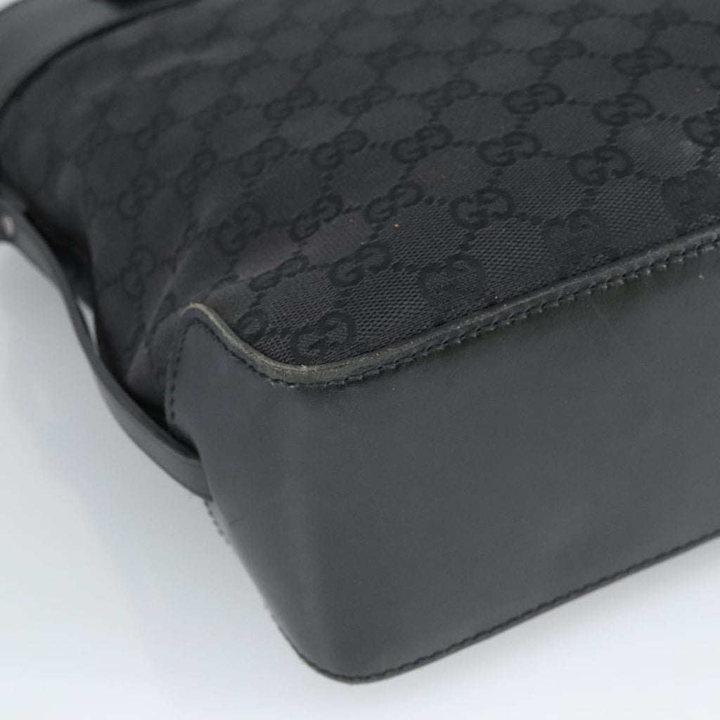 GUCCI GG Canvas Tote Bag Black Silver 107757 98925