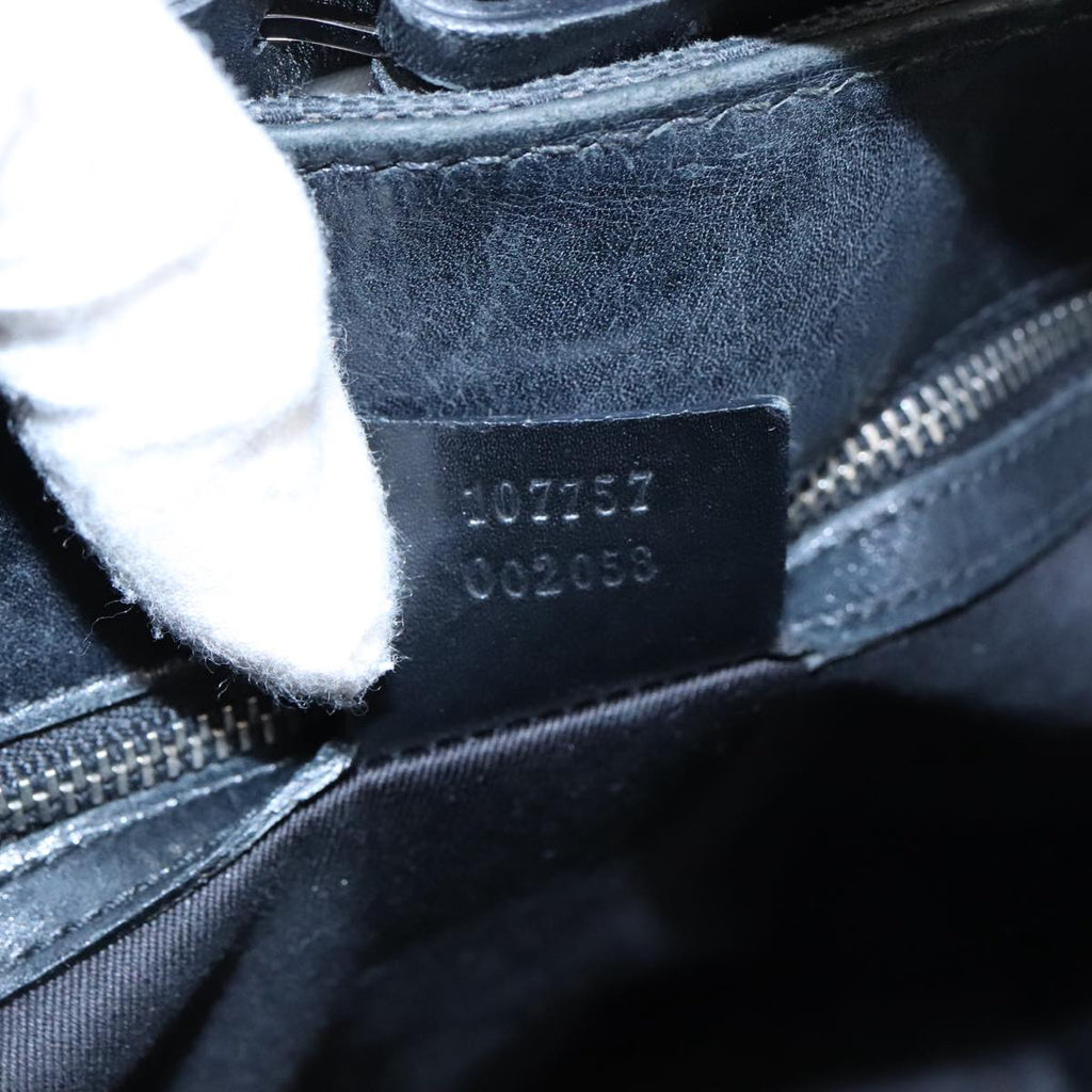 GUCCI GG Canvas Tote Bag Black Silver 107757 98925