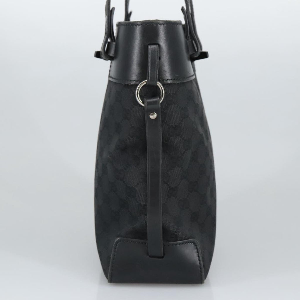 GUCCI GG Canvas Tote Bag Black Silver 107757 98925