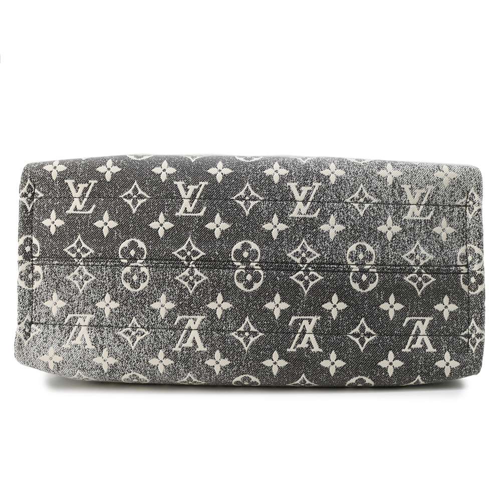 LOUIS VUITTON Onthego Noir/White M46448 Monogram・Jacquard Denim Size MM