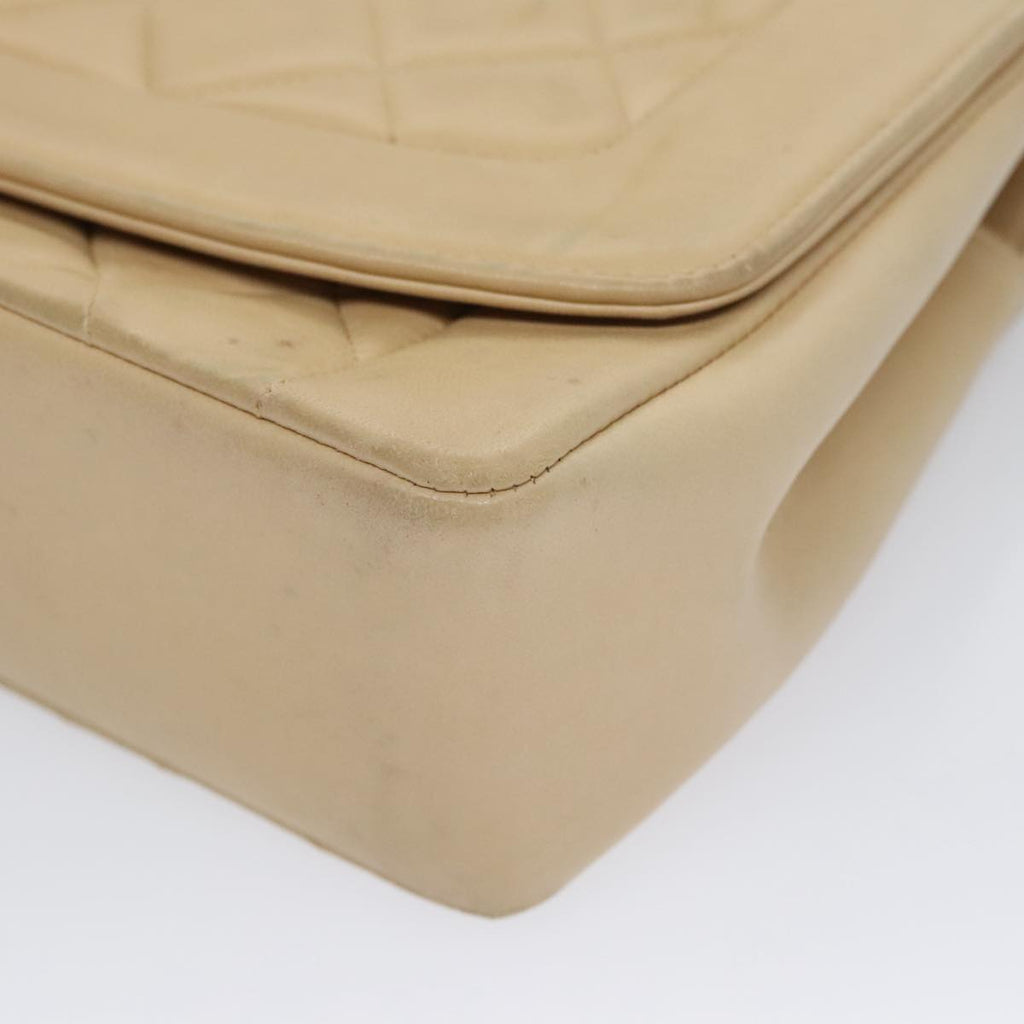 CHANEL Matelasse Chain Diana Shoulder Bag Lamb Skin Beige Gold CC 98933