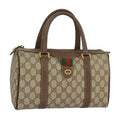 GUCCI GG Supreme Web Sherry Line Boston Bag PVC Beige Red 39 02 006 98939