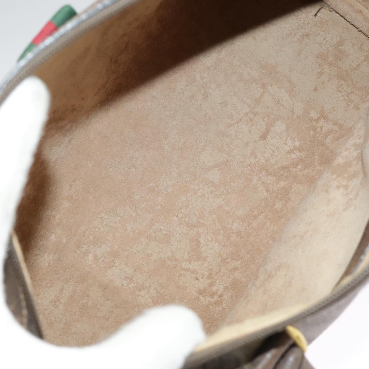 GUCCI GG Supreme Web Sherry Line Boston Bag PVC Beige Red 39 02 006 98939